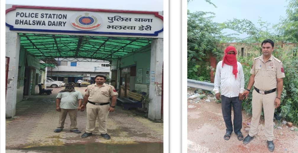 भलस्वा डेयरी पुलिस की टीम ने सीमा पार छिपे 2 बड़े अपराधियों को किया गिरफ्तार
